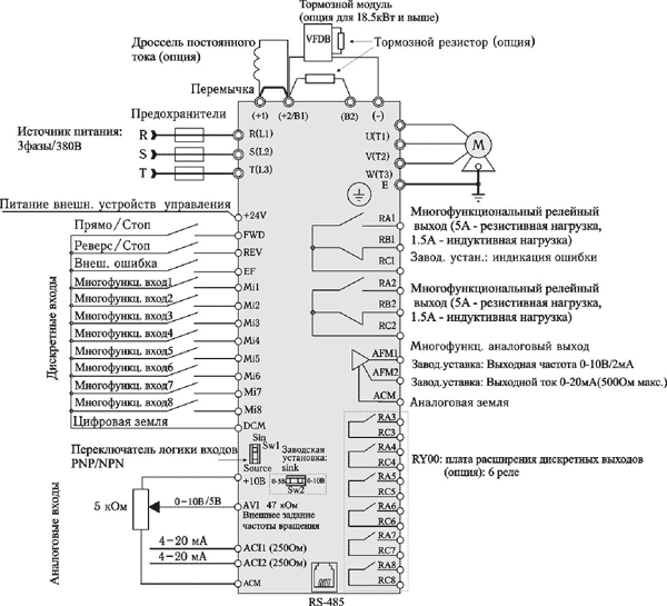 Схема подключения VFD-F