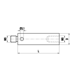 M5 титановый удлинитель щупа, L 60 мм, D 11 мм, для систем ZEISS A-5555-0152